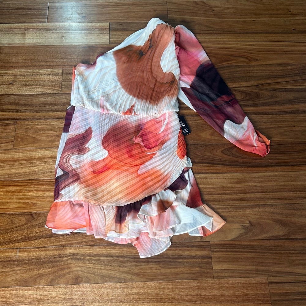 Express One Shoulder Ruffle romper Floral Print Party‎ Cocktail Size S